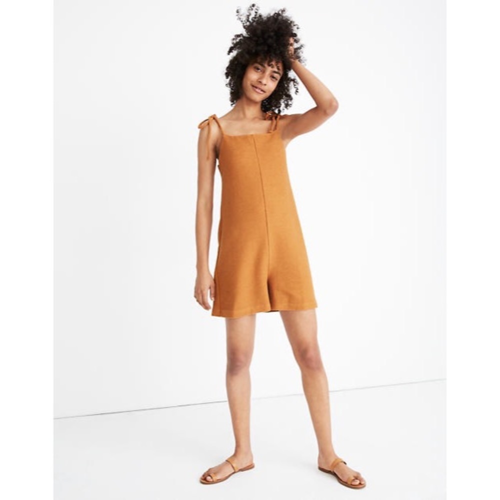 Texture & Thread Tie Strap Romper
